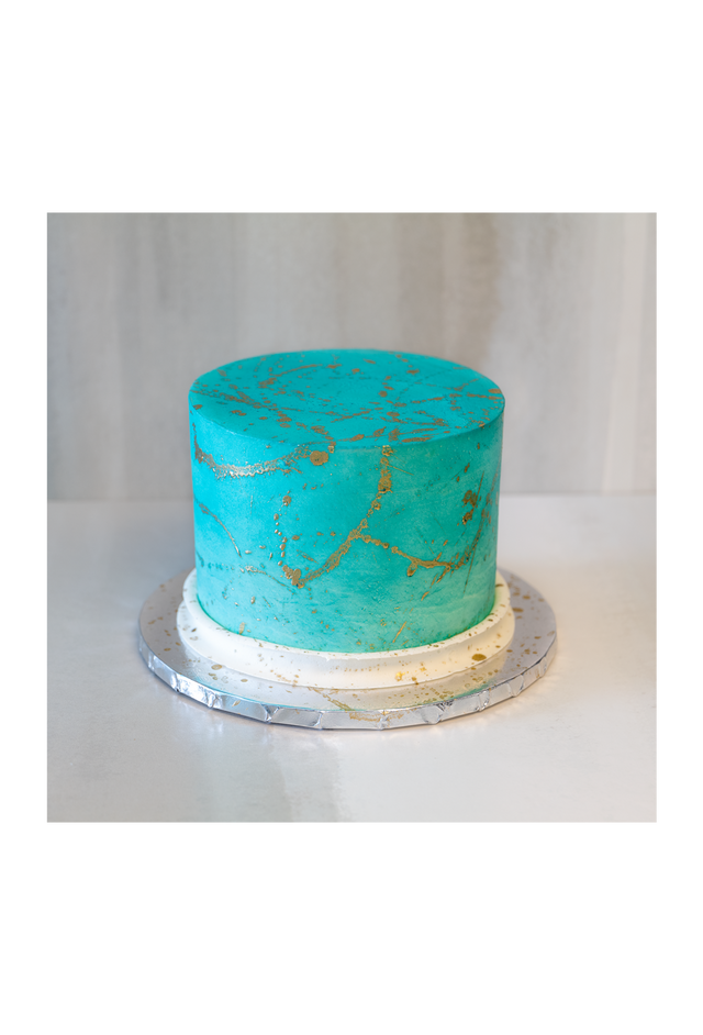 Online Cake  Order - Teal with Gold Splatter #22Featured