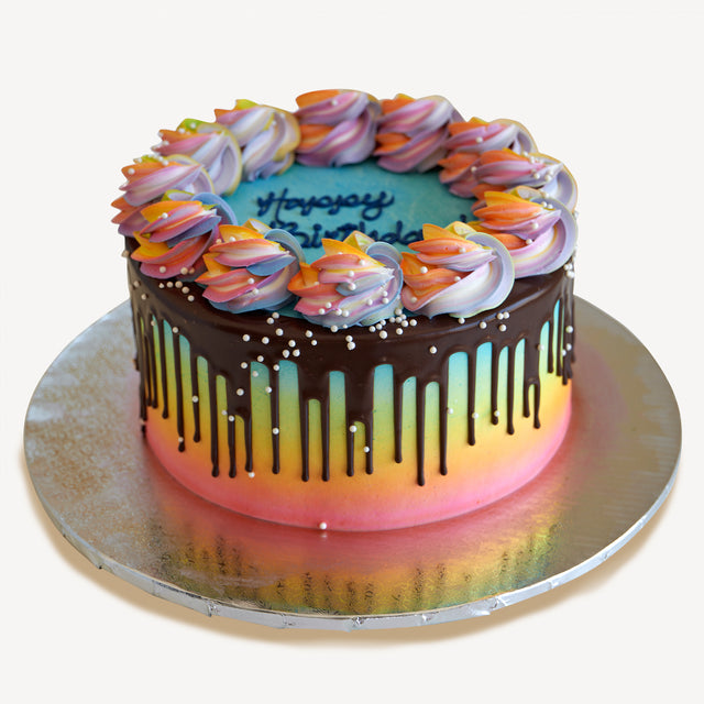 Online Cake Order - Tie-Dyed Drip Cake #10Drip