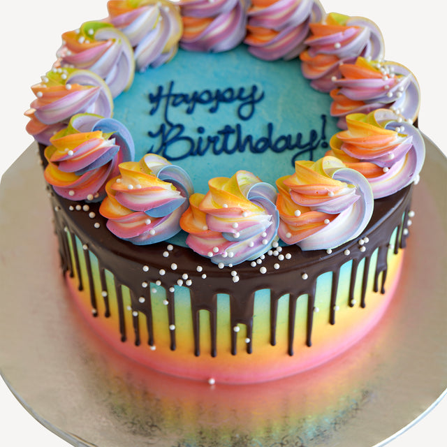 Online Cake Order - Tie-Dyed Drip Cake #10Drip