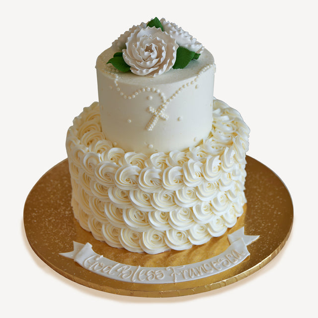 Online Cake Order - White Briar Roses #155Religious