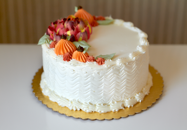 Online Cake Order - Fall Flowers Standard Round Cake #12Standard