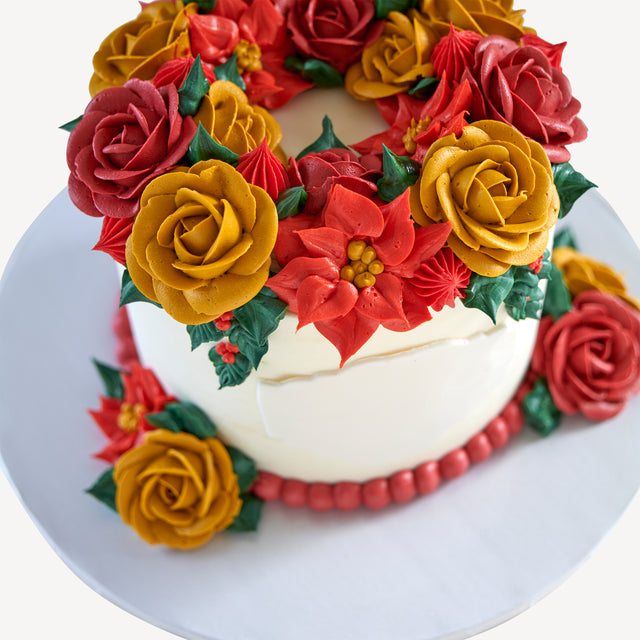 Online Cake Order - Christmas Flowers #94Featured
