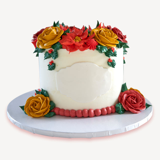 Online Cake Order - Christmas Flowers #94Featured